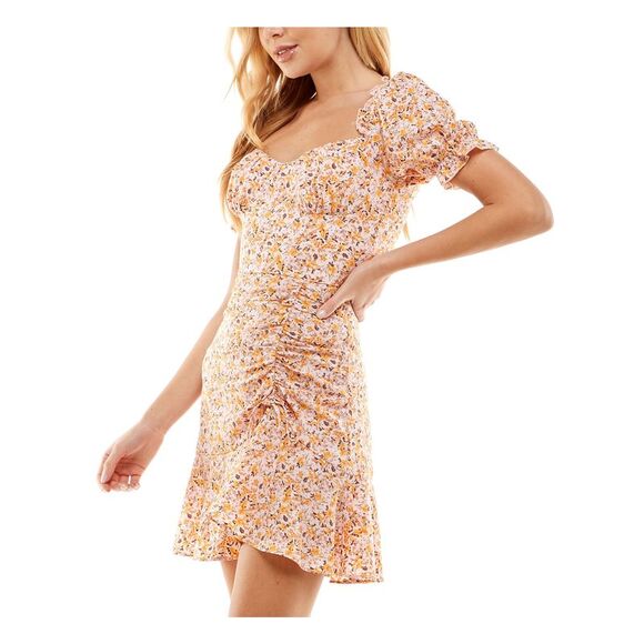 CITY STUDIO Womens Mini Dress Pink Bustier Bodice Flounce Hem Lined Juniors L - Picture 3 of 4